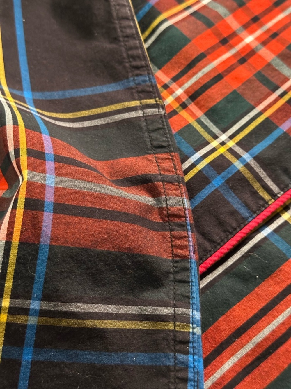 J.Crew Plaid Button Front Blouse Red Trim Cotton Preppy Tartan Shirt Classic - Picture 6 of 12